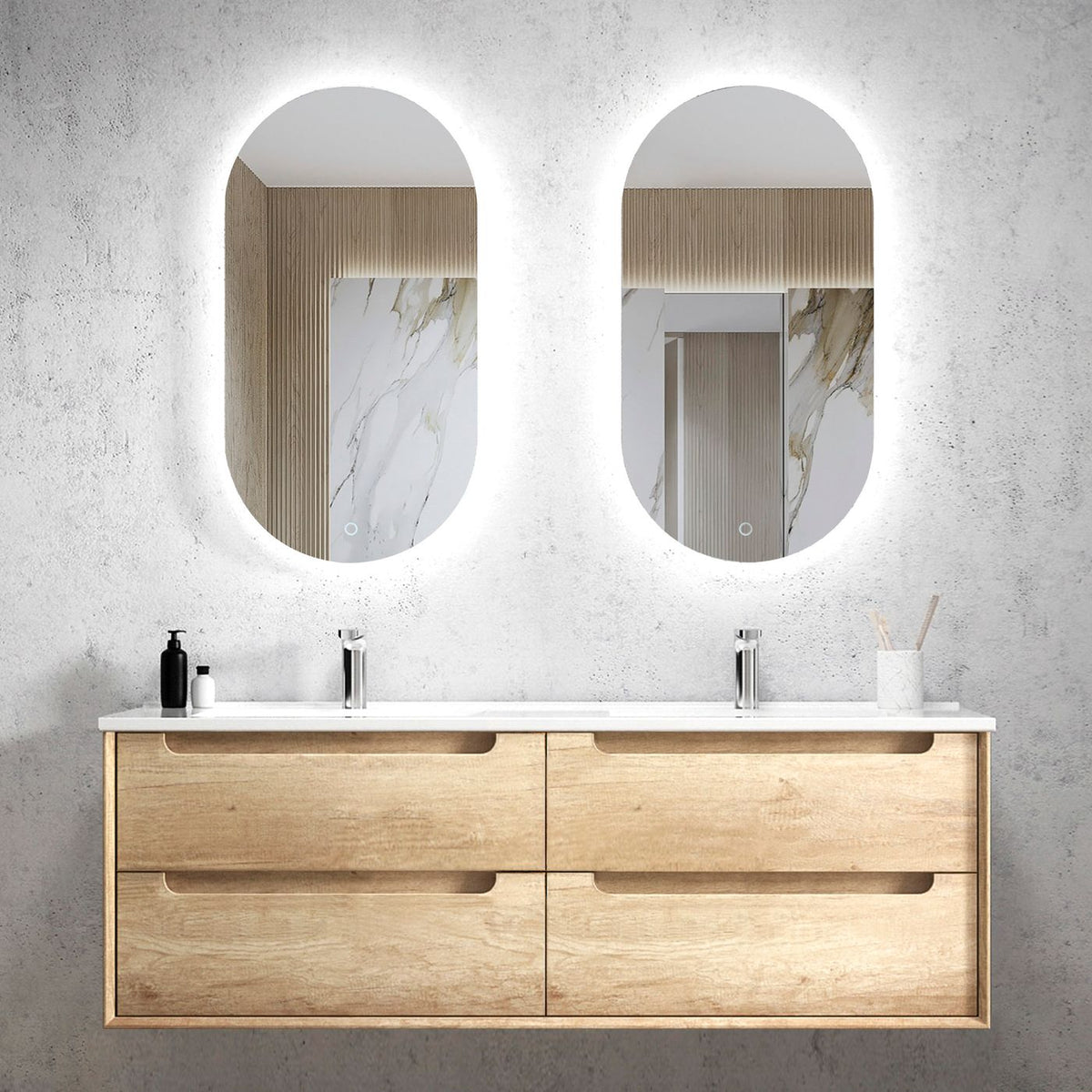 Byron 1500mm Natural Oak Wall Hung Vanity