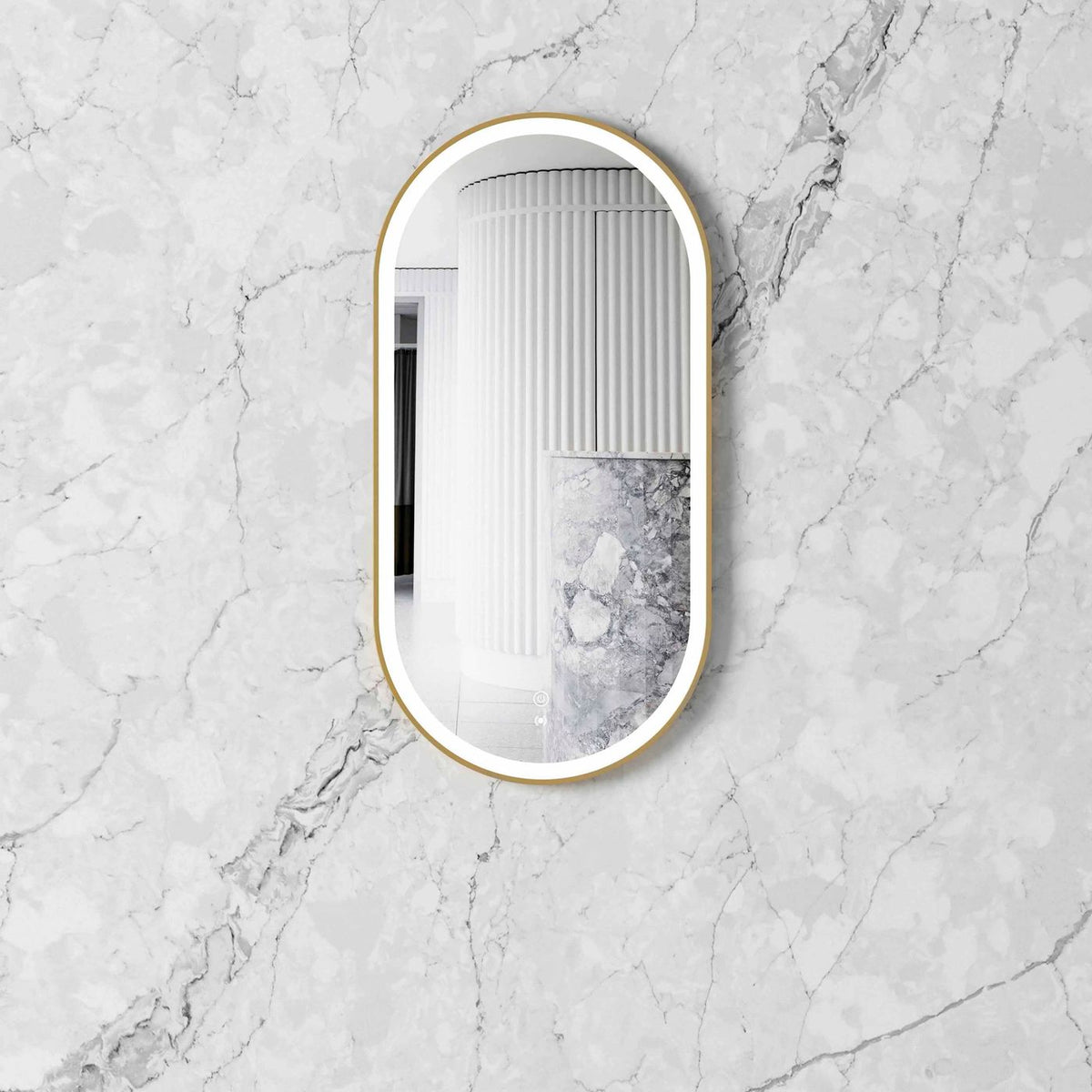 LED Noosa 900(H)x450(W) Gold Metal Frame Tuffi Mirror