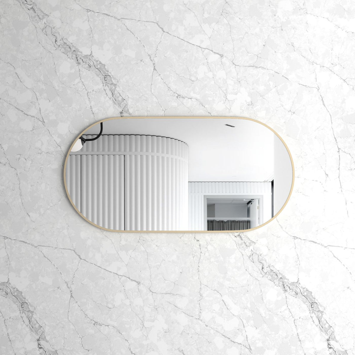 Noosa 1200(W)x600(H) Gold Metal Frame Tuffi Mirror- Install Horizontal or Vertical