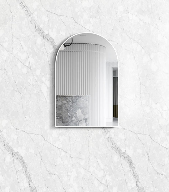 Archie 900(H)x600(W) White Metal Framed Tuffi Mirror