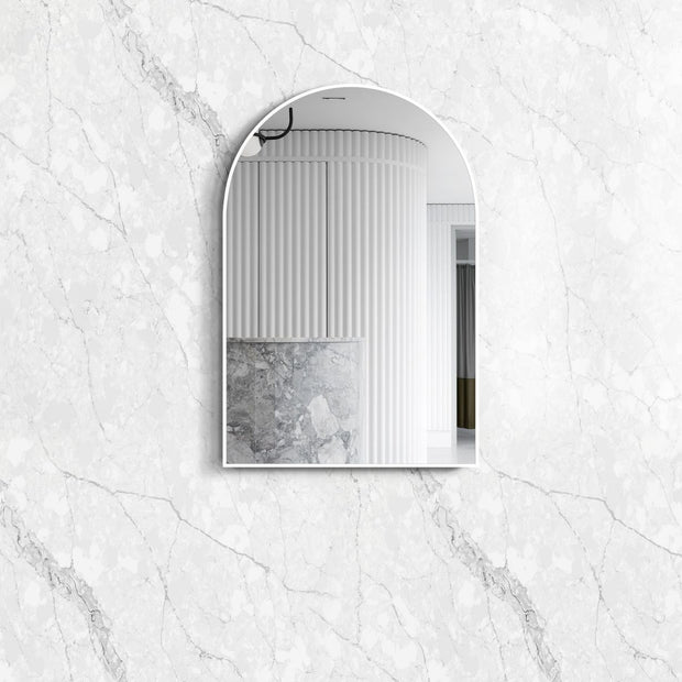 Archie 900(H)x600(W) White Metal Framed Tuffi Mirror