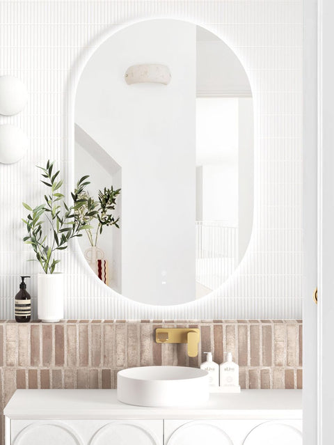Otti LED Noosa 900(H)x600(W) Frameless Tuffi Mirror, Install Horizontal or Vertical