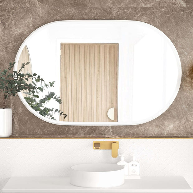 LED Noosa 1200(W)x750(H) White Metal Frame Mirror- Install Horizontal or Vertical