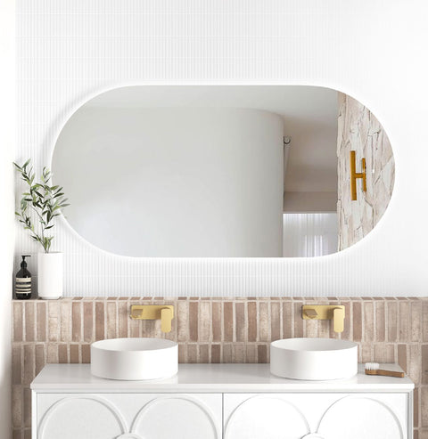 Otti LED Noosa 1500(W)x750(H) Frameless Tuffi Mirror, Install Horizontal or Vertical