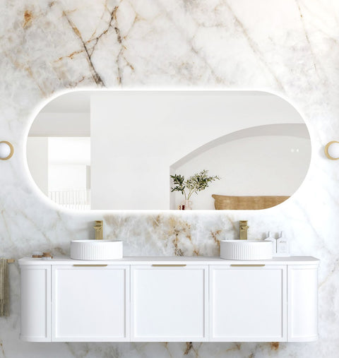 Otti LED Noosa 1800(W)x750(H) Frameless Tuffi Mirror, Install Horizontal or Vertical