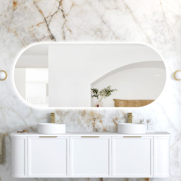 LED Noosa 1800(W)x750(H) Frameless Tuffi Mirror - Install Horizontal or Vertical