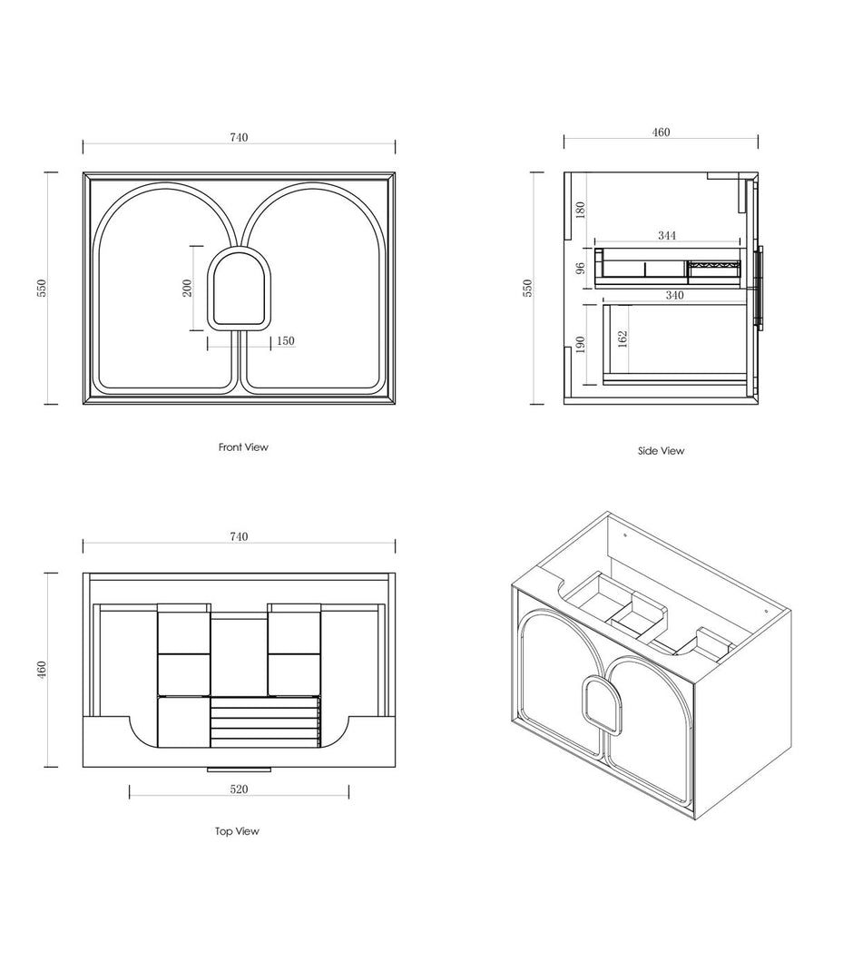 Laguna Mark II 750mm Woodland Oak Wall Hung Vanity