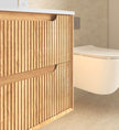 Byron Fluted 1200mm Woodland Oak Four Drawer Wall Hung Vanity