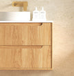 Byron Fluted 1200mm Woodland Oak Four Drawer Wall Hung Vanity