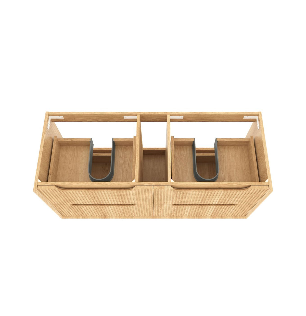 Byron Fluted 1200mm Woodland Oak Four Drawer Wall Hung Vanity