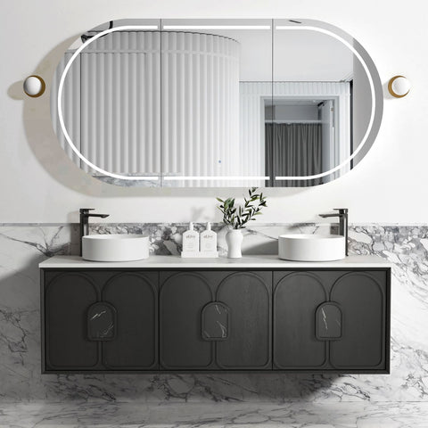 Otti Laguna Mark II 1800mm Black Oak Wall Hung Vanity