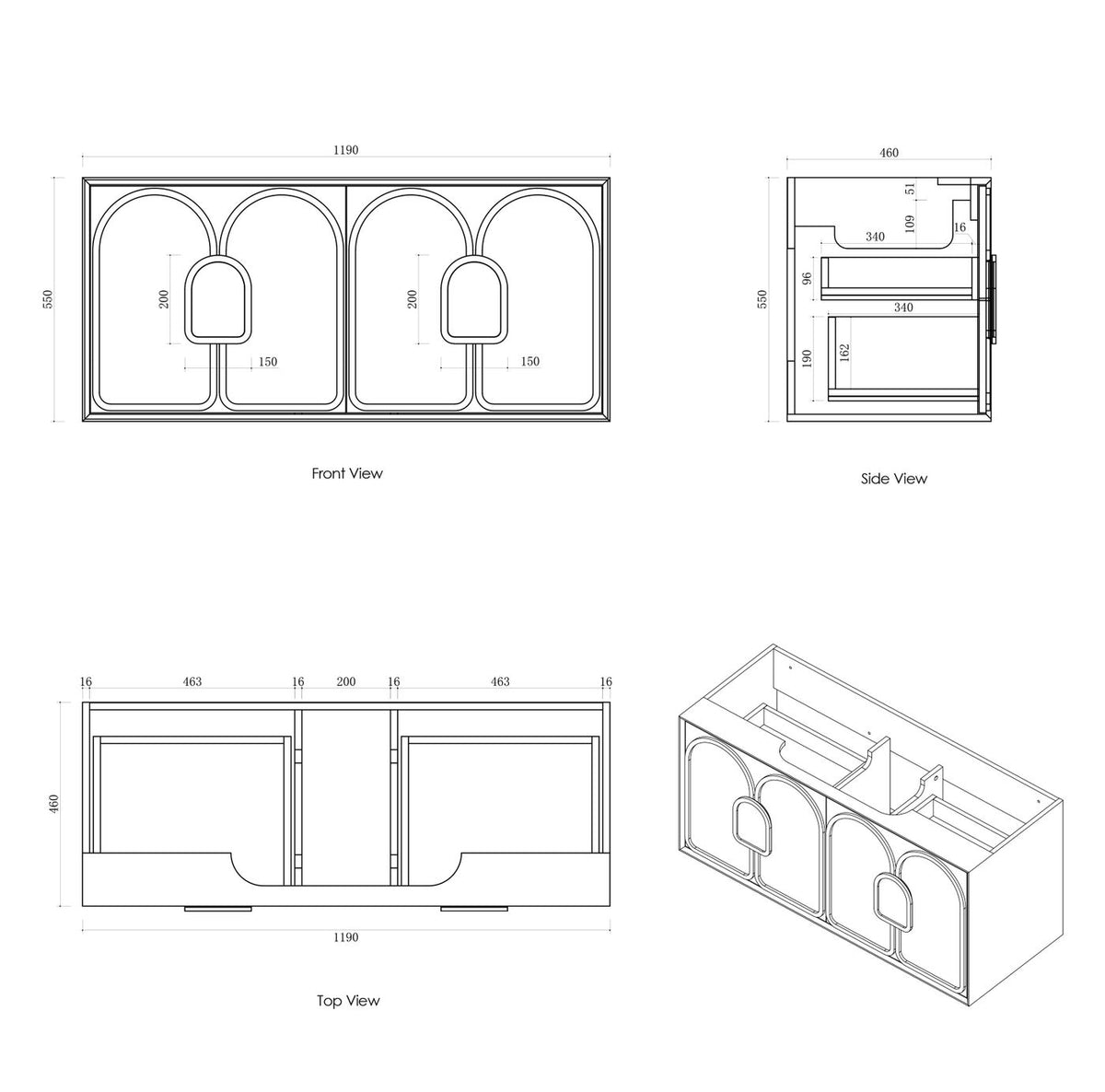 Laguna Mark II 1200mm Matte White Wall Hung Vanity