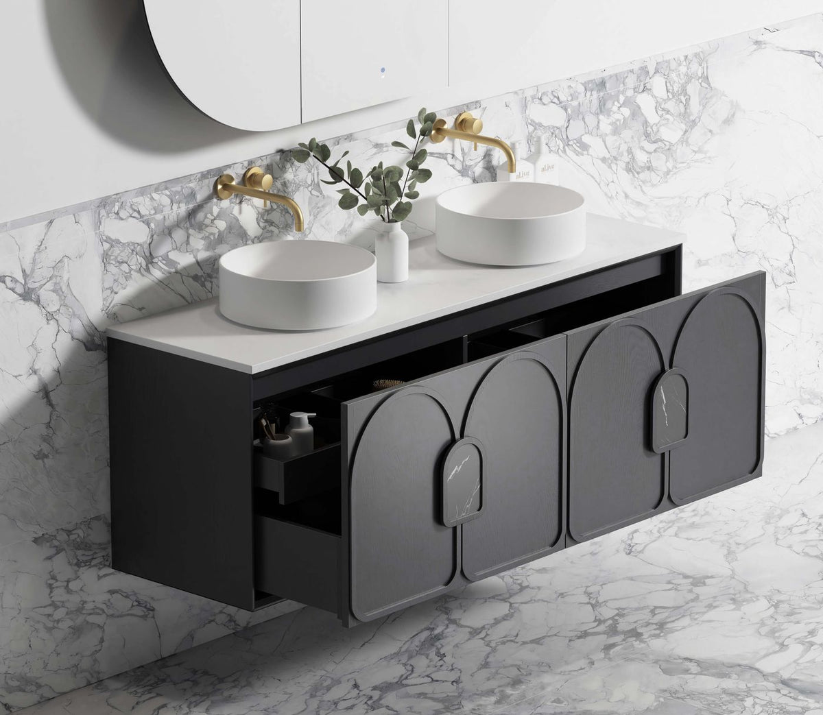 Laguna Mark II 1500mm Black Oak Wall Hung Vanity