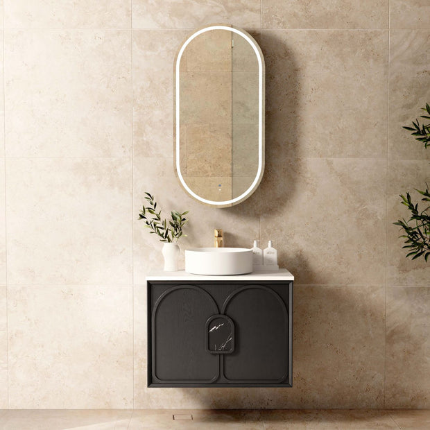 Otti Laguna Mark II 750mm Black Oak Wall Hung Vanity