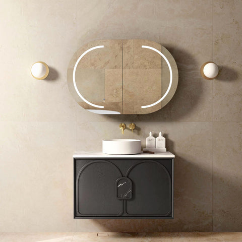 Otti Laguna Mark II 900mm Black Oak Wall Hung Vanity