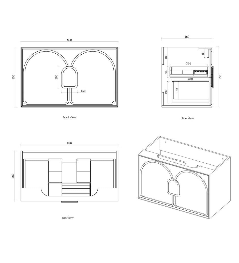Laguna Mark II 900mm Matte White Wall Hung Vanity