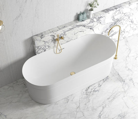 Otti Attica Bondi 1700 Matte White Bath with Overflow