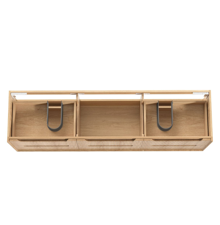 Byron Fluted 1800mm Woodland Oak Wall Hung Vanity