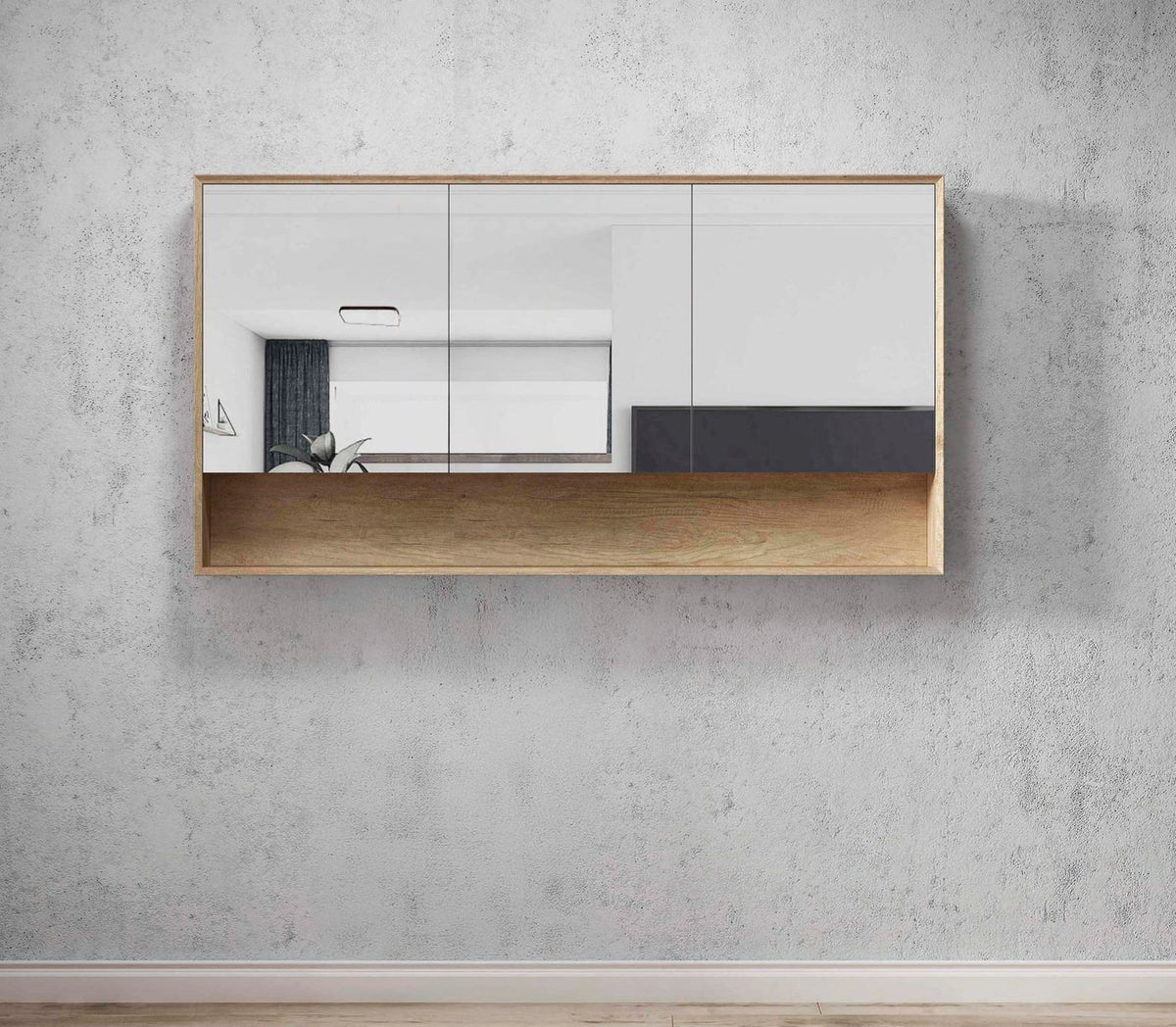Byron 1500x800 Natural Oak Shaving Cabinet