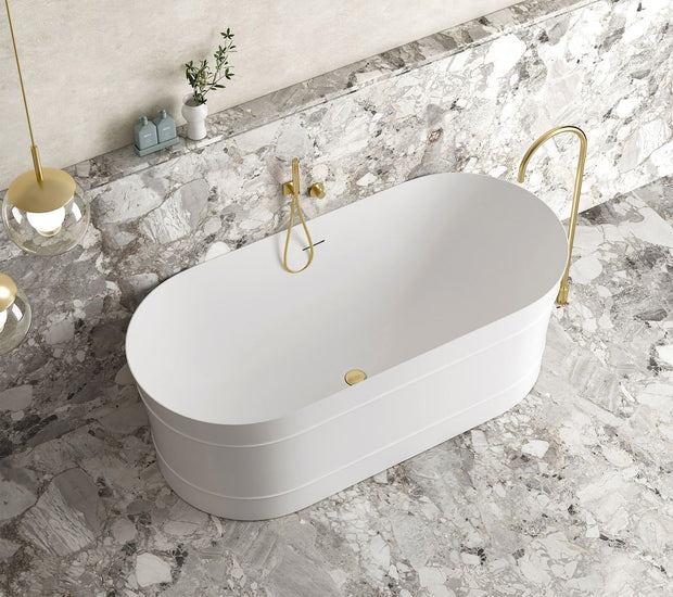 Attica Bondi 1500 Matte White Bath with Overflow