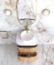Havana Fluted 600mm Woodland Oak Wall Hung Curve Vanity