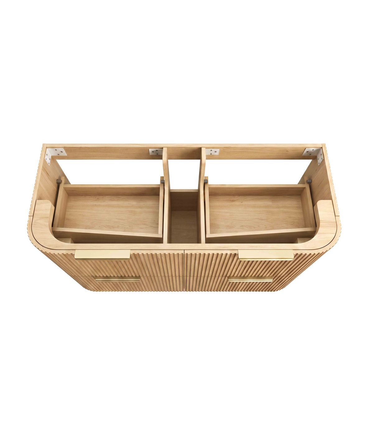 Havana Fluted 1200mm Woodland Oak Wall Hung Curve Vanity