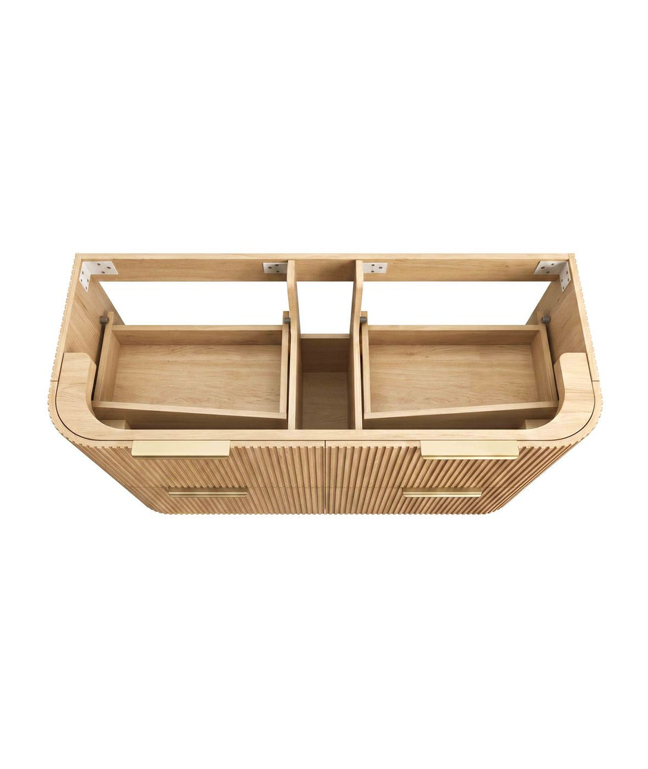 Havana Fluted 1200mm Woodland Oak Wall Hung Curve Vanity