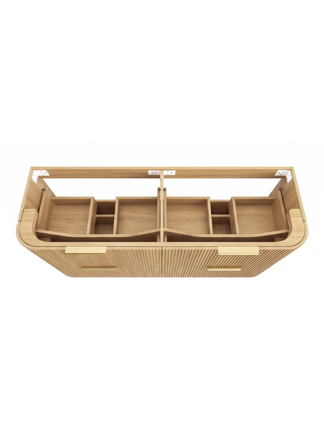 Havana Fluted 1500mm Woodland Oak Wall Hung Curve Vanity