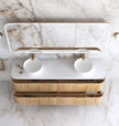 Havana Fluted 1800mm Woodland Oak Wall Hung Curve Vanity