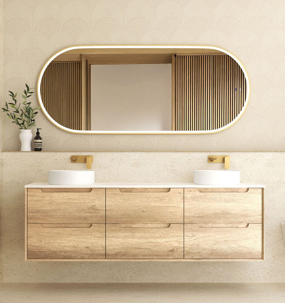 Byron 1800mm Natural Oak Wall Hung Vanity