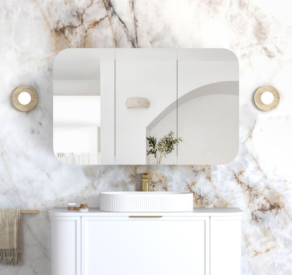 Newport 1200x750 White Shaving Cabinet