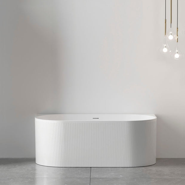 Attica Noosa Fluted 1500 Matte White BTW Multi-fit Bath with Overflow