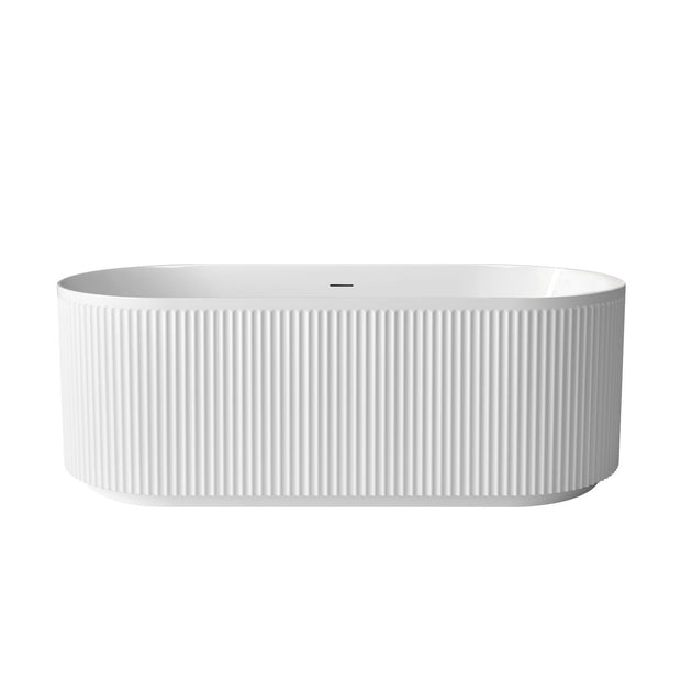 Attica Havana 1700 Gloss White Fluted Bath with Overflow
