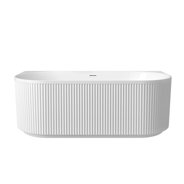 Attica Havana 1700 Gloss White BTW Multi-fit Fluted Bath with Overflow