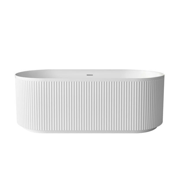 Attica Havana 1700 Matte White Fluted Bath with Overflow