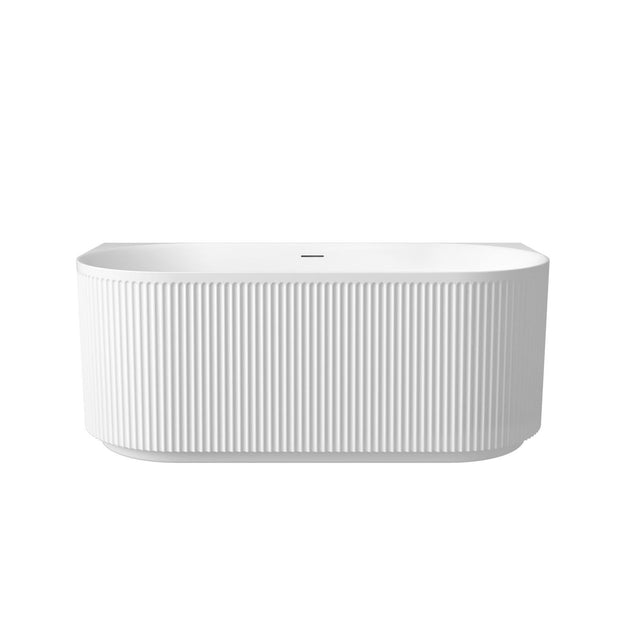 Attica Havana 1500 Matte White BTW Multi-fit Fluted Bath with Overflow