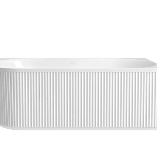 Attica Havana Right Corner 1700 Gloss White Fluted Bath with Overflow