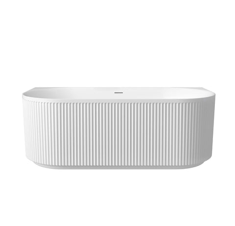 Otti Attica Havana 1700 Matte White BTW Multi-fit Fluted Bath with Overflow