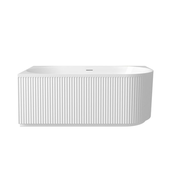 Attica Havana Left Corner 1500 Gloss White Fluted Bath with Overflow