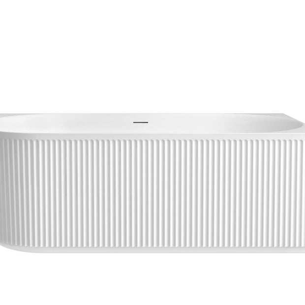 Attica Havana Right Corner 1700 Matte White Fluted Bath with Overflow