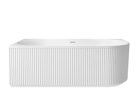 Otti Attica Havana Left Corner 1700 Matte White Fluted Bath with Overflow