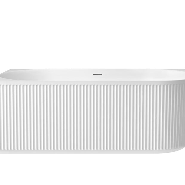 Attica Havana Left Corner 1700 Matte White Fluted Bath with Overflow