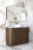 Havana Fluted 1200mm Sable Walnut Floorstanding Curve Vanity