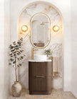 Havana Fluted 600mm Sable Walnut Floorstanding Curve Vanity