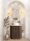 Havana Fluted 750mm Sable Walnut Floorstanding Curve Vanity