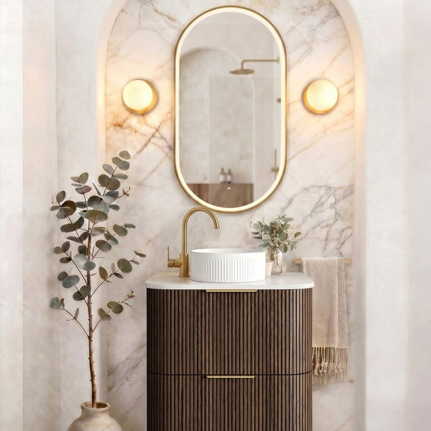 Havana Fluted 750mm Sable Walnut Floorstanding Curve Vanity
