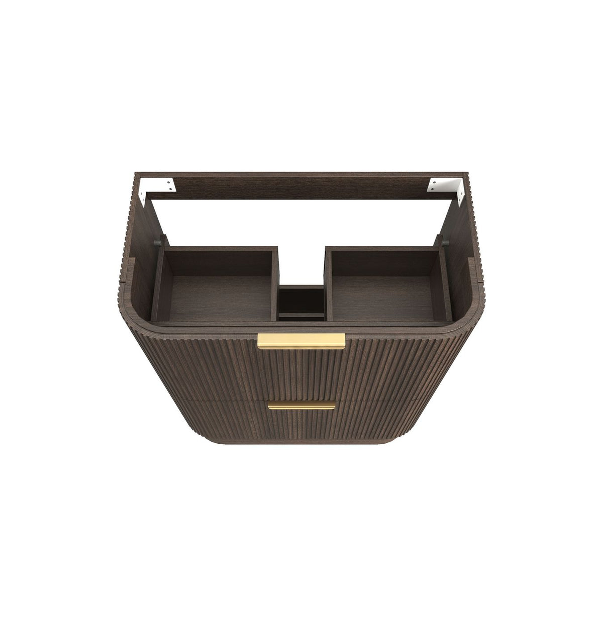 Havana Fluted 900mm Sable Walnut Floorstanding Curve Vanity