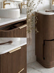 Havana Fluted 1800mm Sable Walnut Floorstanding Curve Vanity