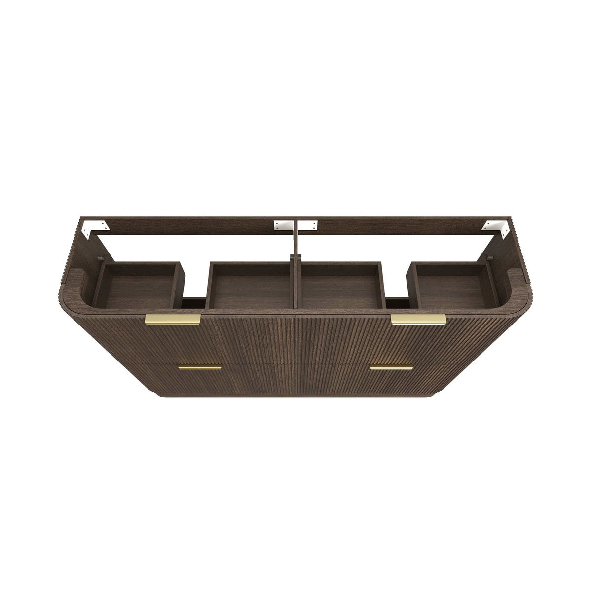 Havana Fluted 1800mm Sable Walnut Floorstanding Curve Vanity