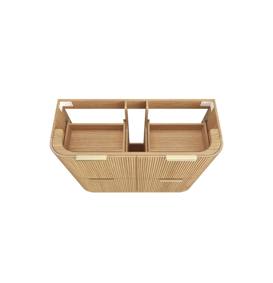 Havana Fluted 1200mm Woodland Oak Floorstanding Curve Vanity